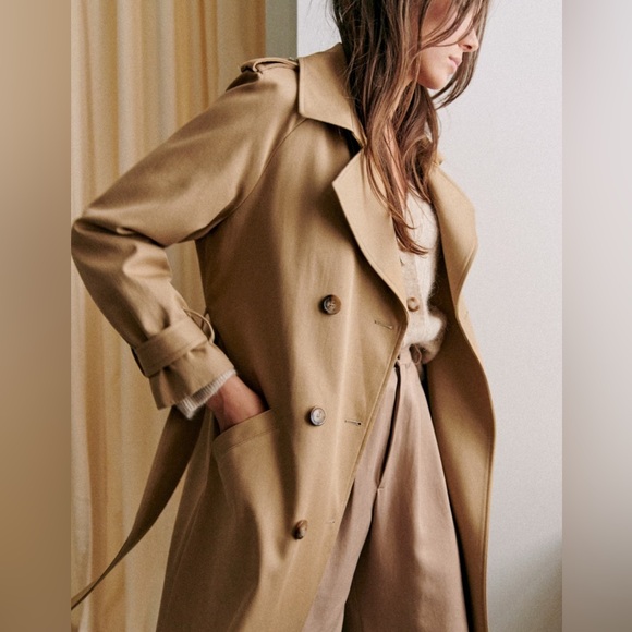 Sezane Scott Trench - Classic Beige Trench Coat - Picture 4 of 5